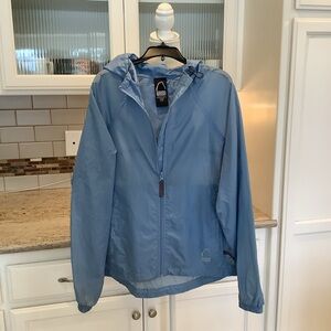 Sierra Designs Blue Hooded Windbreaker Rain Jacket Large